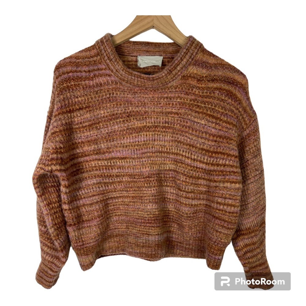 Everlane Crew Neck Sweater Alpaca Blend Rust & Pink Tones Sz L
